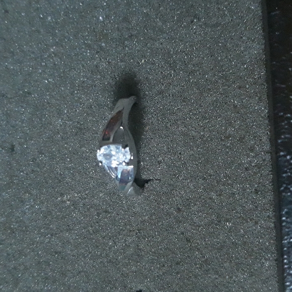 Sterling Silver lab opal/clear cz ring sz 7 - Picture 8 of 9